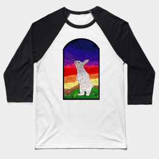 Stained Glass Style Bunny Baseball T-Shirt